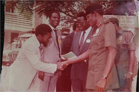 Prof welcoming Nigerian Head of State General Buhari