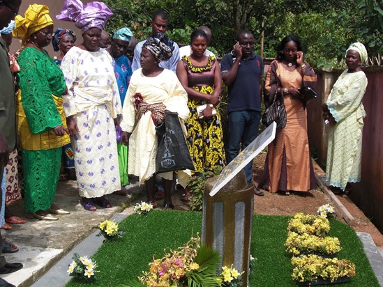 Family At the burial site