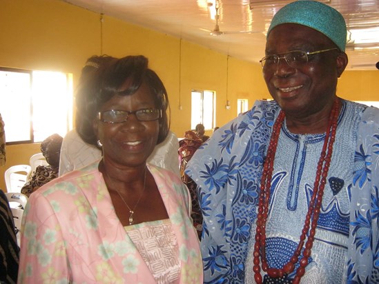 Mrs Adeniyi with Oba of Alade