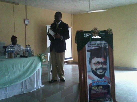Prof Akinseye-George deliveing the lecture