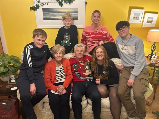 With her son Steven, 2 of her granddaughters and 3 of her great grandchildren 