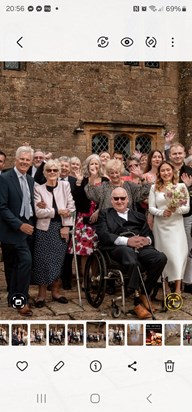 At our wedding on 2nd April 2024.  Fantastic day and so privileged and proud that our amazing Auntie Joy managed to come. 