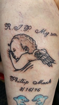 tat done R.I.P baby boy momma has you close to her Philip Mark