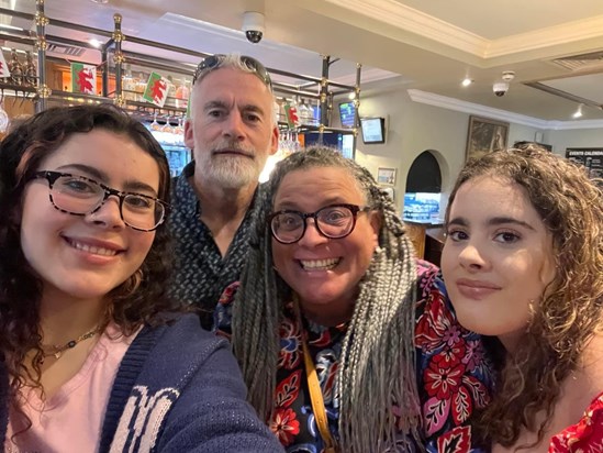 Meg with her mum, dad and youngest sister