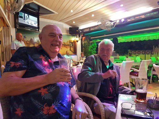 Thank you for all the happy memories you created with my Dad on Holiday. Both you and Yvonne helped to make his time in Alcudia special and for that I’ll always remember you x