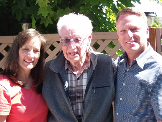 Julie and David with their Grandpa on his 96th birthday June 5, 2011 @ Kath's