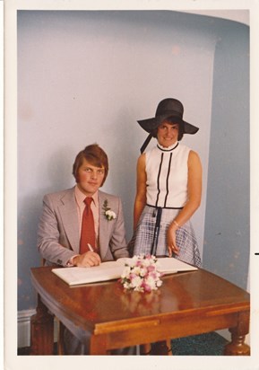 Wedding August 1973 - The Signing