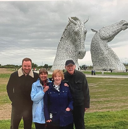 David, Frances, Irene and  Norman  - at the Kelpies