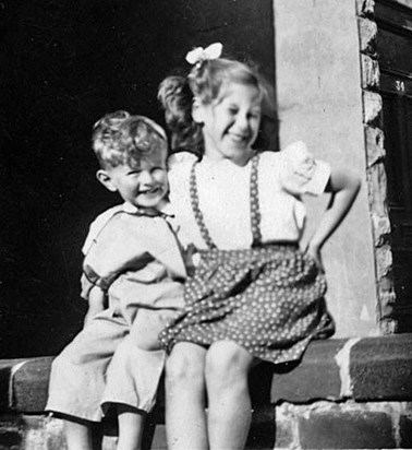 Me (Terry) and Shirley outside our house in Wetherby in the 1950s