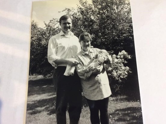 Lucinda and Stuart with Louisa, 1998