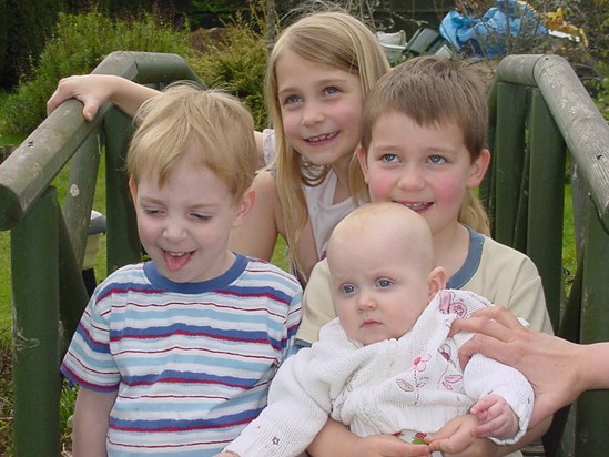 Ellena, Matthew, William and Rebecca in 2005 at Breadcroft Road