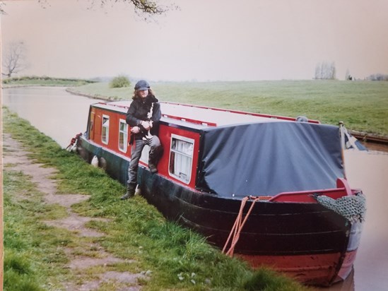 Julian's narrow boat "Black Dog", on which he lived when at Crewe and Alsager College.