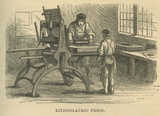 Julian's press is similar to, but rather smaller than, the one shown in this print.