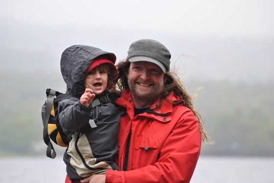 Father and son - happy despite the weather