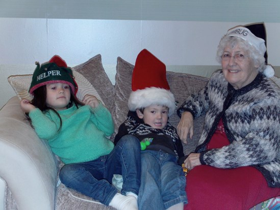 Marie with Granddaughter Rayanna and Grandson Stefan Christmas 2011