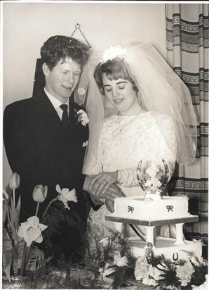 Anne and Derek at their wedding, 1965.