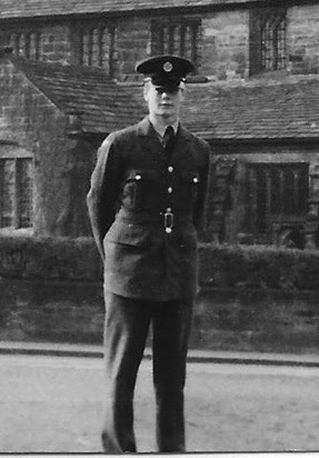 Derek as a recruit, 1958. 