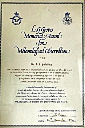L. G. Groves Memorial Award for Meteorological Observation, 1994. 
