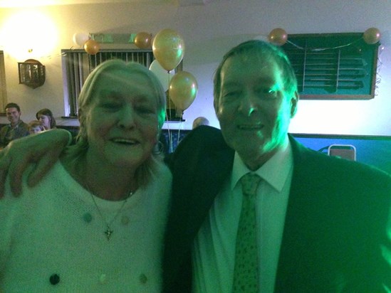 Our Golden Wedding Party with his sister Margaret.