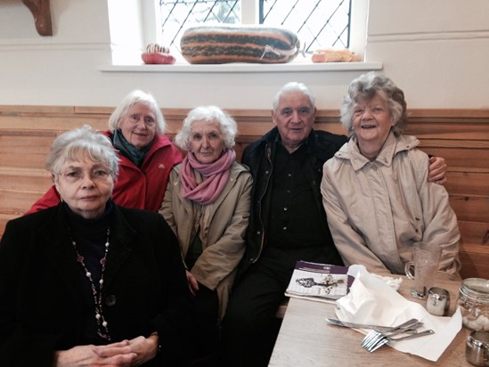 Dad with mum's best friends at her beloved Ham House: from left, Coralie, Jenny, Angela, and Margaret 2013