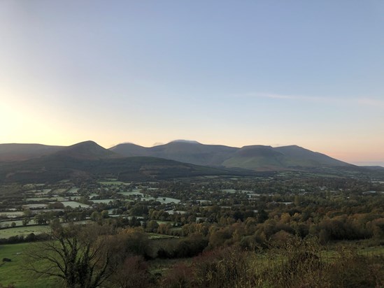 The majestic Galtee Mountains near his hometown of Galbally, Limerick 
