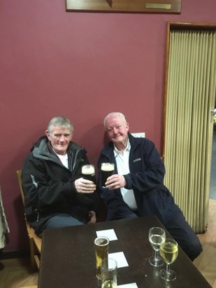 Dad and John, enjoying a Guinness