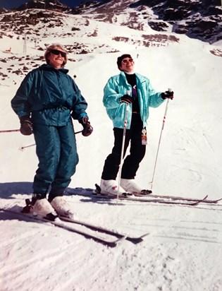 Mum and Auntie Silvette on the slopes.