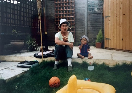 Mum and Alix taking a break from gardening. 