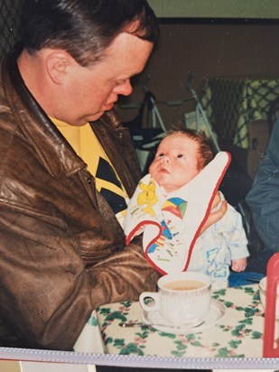 With Ross in a cafe.