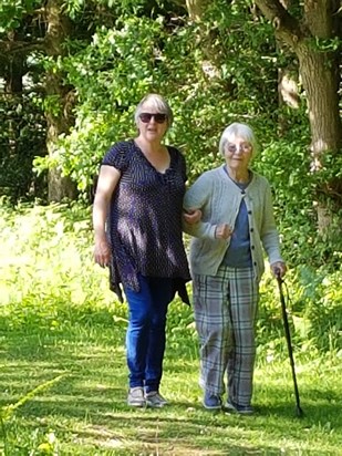 Mum and Sally Rodgers down by the lake  - 1st June 2017