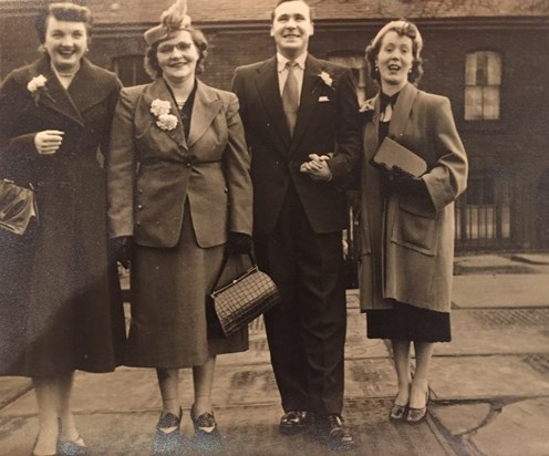 Possibly Mum & Dad’s wedding day 14/6/52 with Dad’s mum and her friend