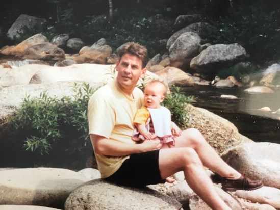 With baby Ellie, New Hampshire, 1994.