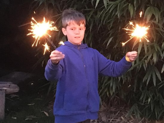 Rare visit to his grandad John and Suzy in Sussex, Sparkles in the garden