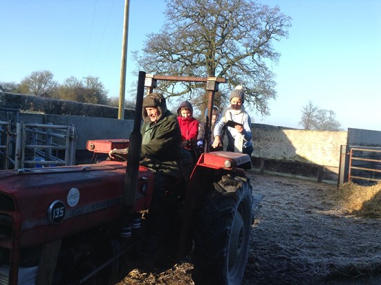 With grandad on the tractor 
