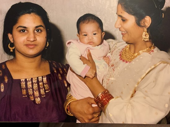 Mum with Bal, holding Simran