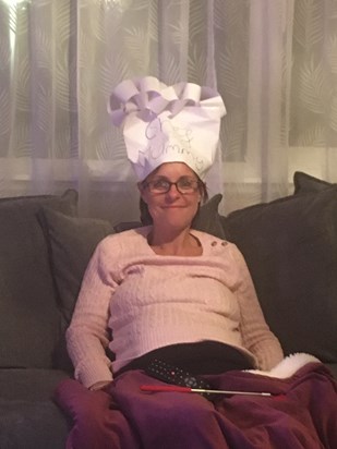 I know she will not approve of this one... but needed to do it. Charlotte made mummy chef hat xx