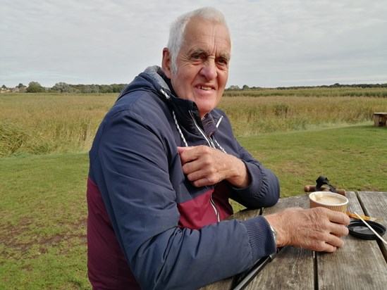 Robert enjoying his coffee