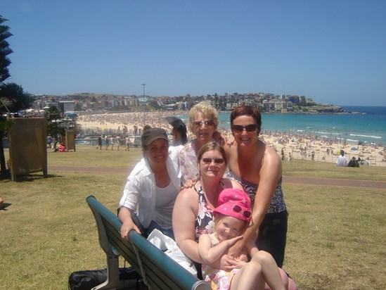 with aunty Jean, Karen, Sarah and Daisy at Bondi Beach, Sydney 2010