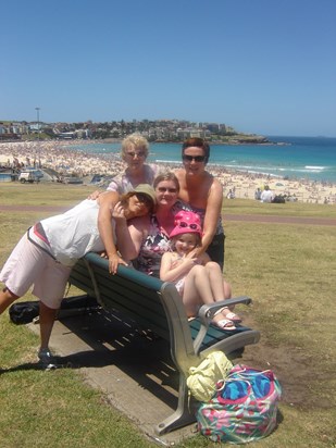 Mirna, Aunty Jean, Karen, Sarah & Daisy at Bondi Beach, Sydney 2010