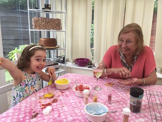 Decorating biscuits with ‘Nanny’