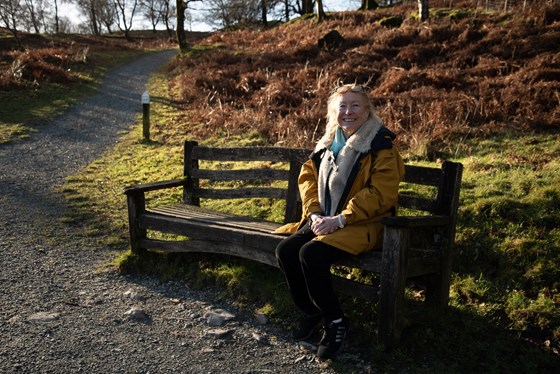 Lynne enjoying the sunshine. 