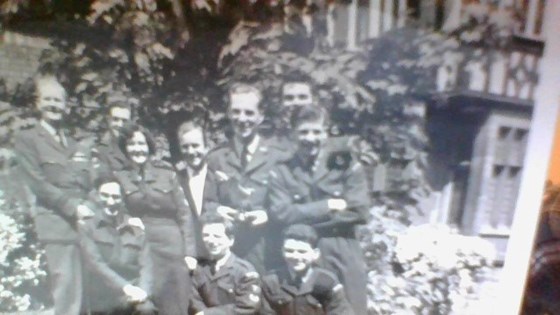 Brian ( 3rd on right standing ) with his RAF colleagues.