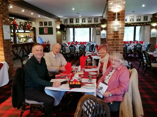 Christmas 2019 at Stoneleigh Golf Club with his wife Dorothy, son Philip and daughter in law Glenis