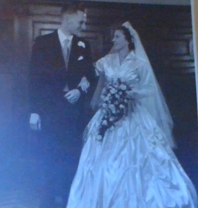 Brian on his wedding day with wife Dorothy , 4th Sept 1954.