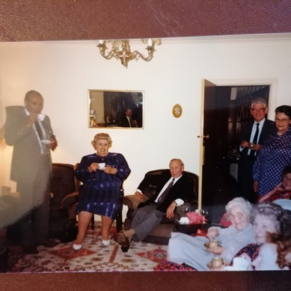 Evening after Pam's wedding ,1987, Ralph and Bunty, John and Gwyneth, ( Brian taking photo )