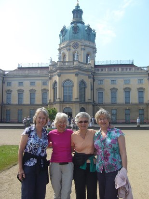 Jane with Nicole and friends in Berlin