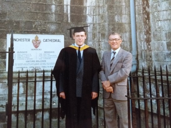 Andrew and Allan at Andrews graduation in 1988