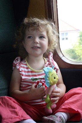 Emily with Fifi and Stanley on the Sheringham Railway