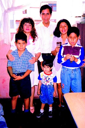 Maria Lourdes with Her  Brother Luis and His Family