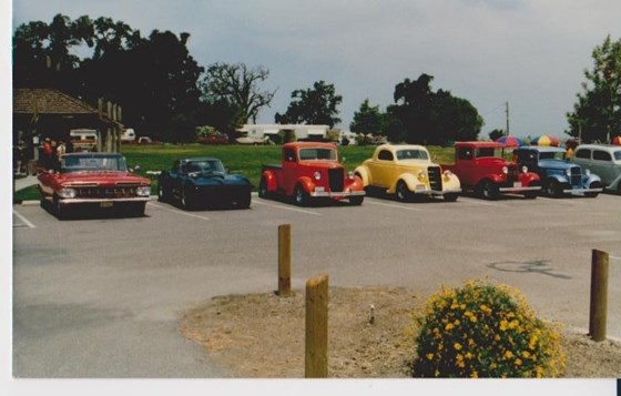Butch restored everyone of these cars from his corvette down to the blue 1932 truck and many more...